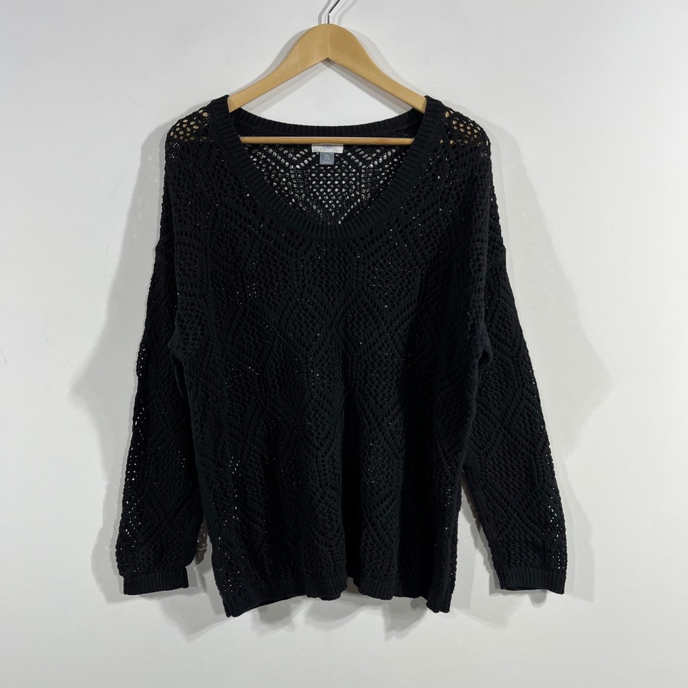 Old Navy Boho Crochet Open Knit Coastal Beachy Sweater Pullover Womens XXL